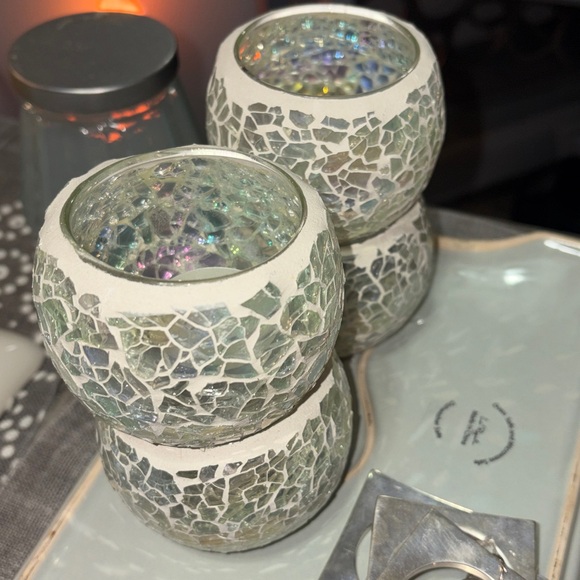 Mosaic Glass Tealight Holders - Set of 4 - Picture 6 of 6